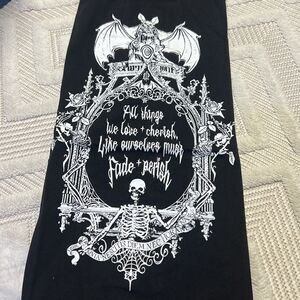 DOLLS KILL - Black Long Sleeve Oversized Tee with Poem
